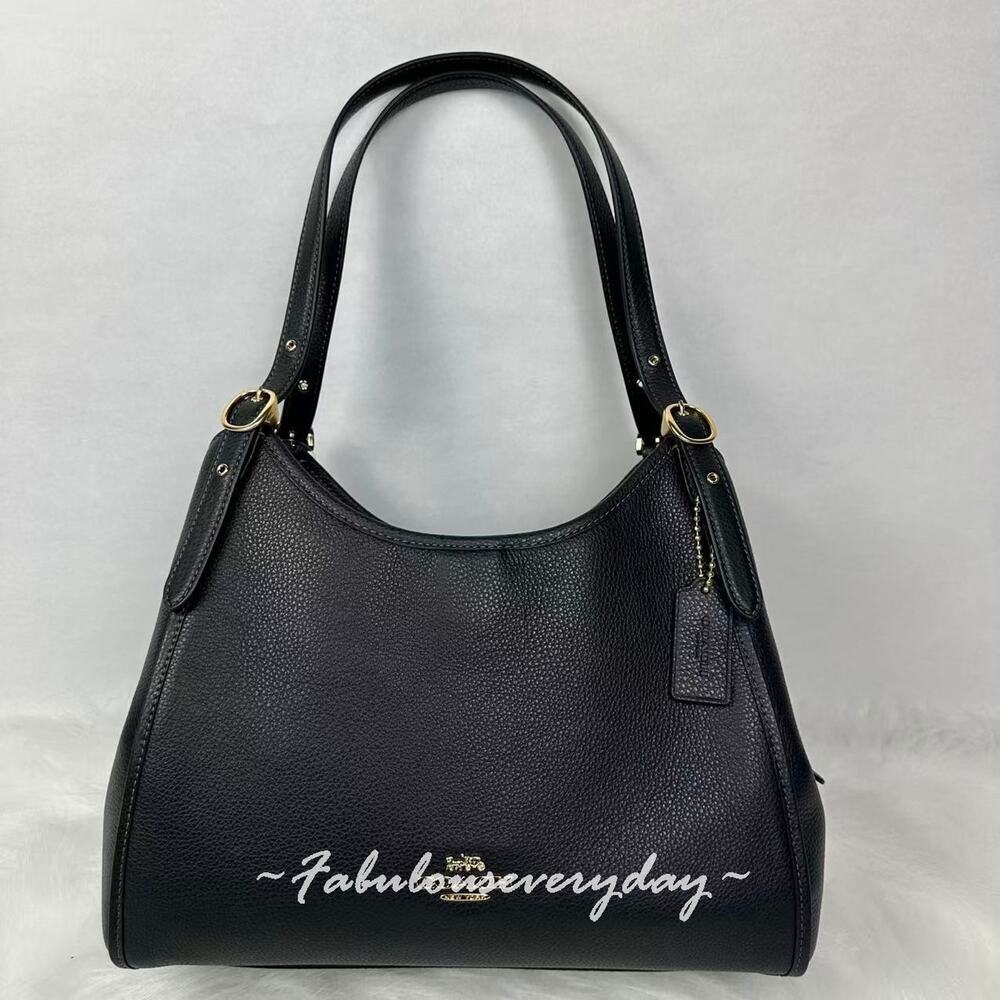 Coach Erin Shoulder Bag In Leather/Gold/Black CAQ86 NWT